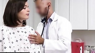 Naughty Teen Dharma Jones Rides The Doctor&#'s Big Fat Dick To Cure Her Back Ache - Perv Doctor