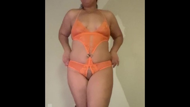 Sexy Latina Lingerie G-string try on for Sugar Daddy